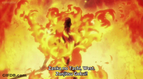 Flaming Man Zanka No Tachi West Zanjitsu Goku GIF