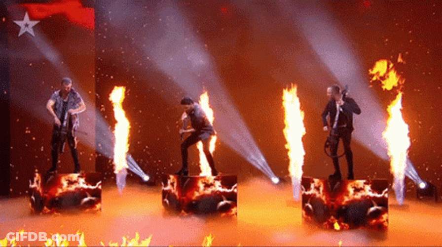 Flaming Worlds Smallest Violin Performance GIF