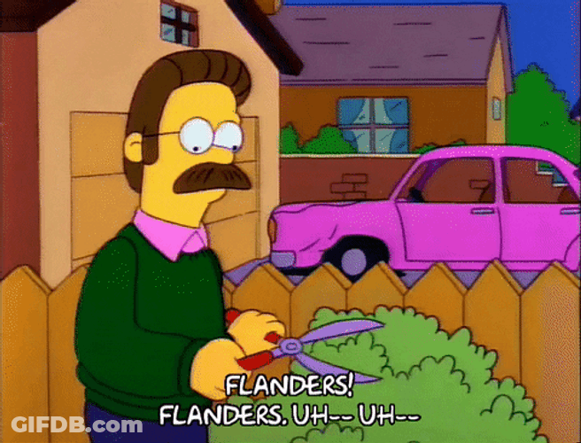 Flanders Flanders Trimming The Bush GIF