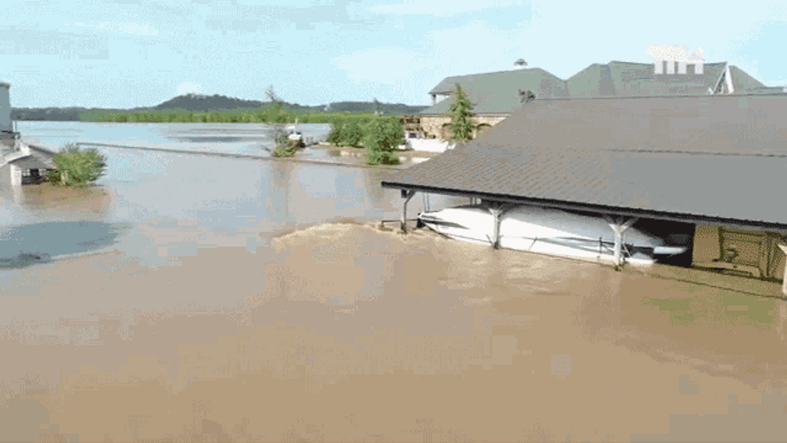 Flash Flood Houses Sink Disaster GIF