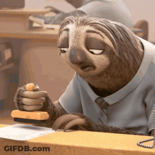 Flash Slothmore Working Slow Zootopia GIF