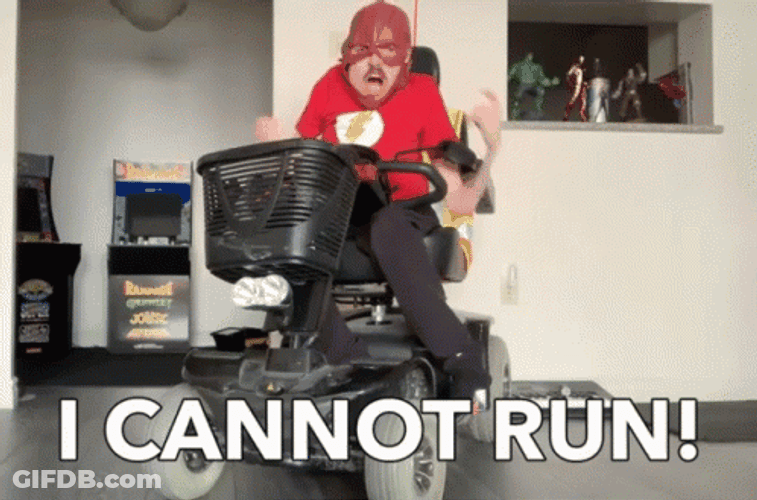 Flash Wheelchair I Cannot Run GIF