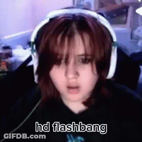 Flashbang Surprising Female Streamer GIF
