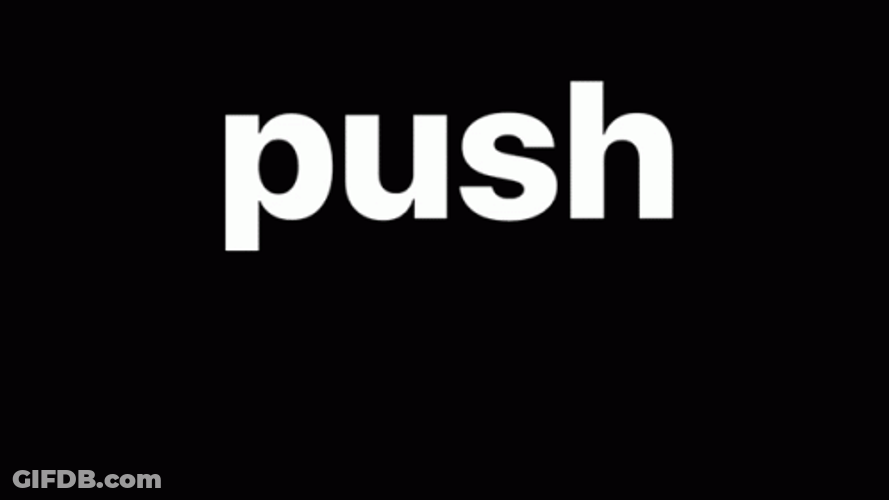 Flashing Black And White Push Baby Text GIF