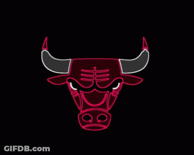 Flashing Chicago Bull Logo GIF