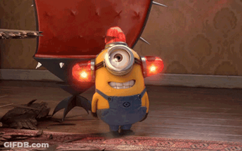 Flashing Lights Cute Minion GIF