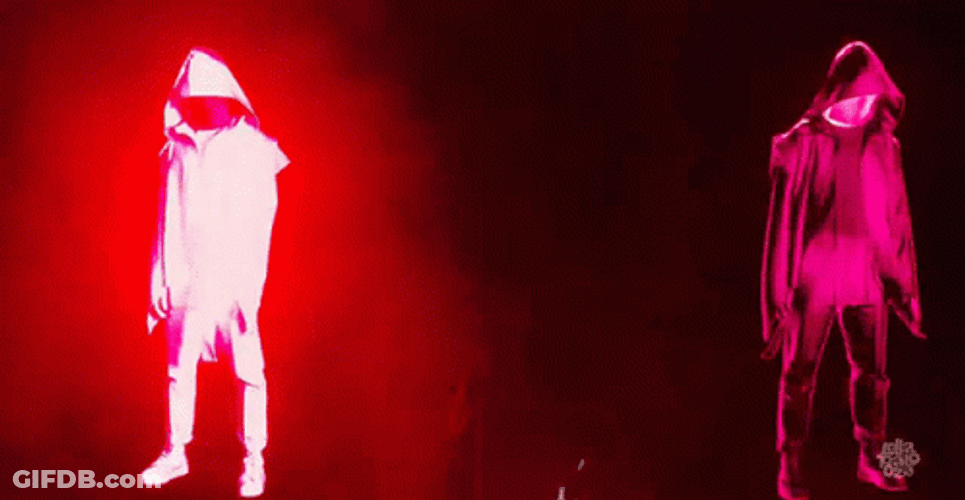 Flashing Lights Red Suit GIF