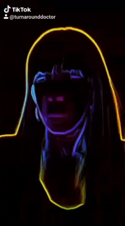 Flashing Lights Woman's Silhouette GIF