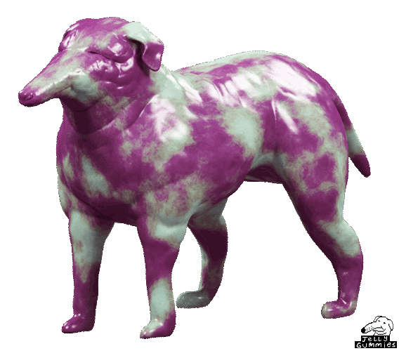 Flashing Lilac Jellygummies Dog GIF