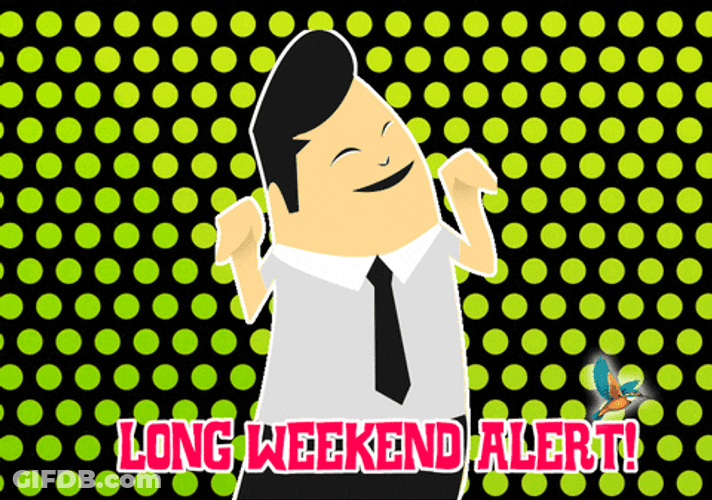 Flashing Long Weekend Alert Sticker Design GIF