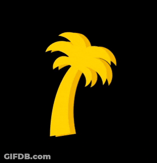 Flashing Neon Palm Tree Minimalist GIF