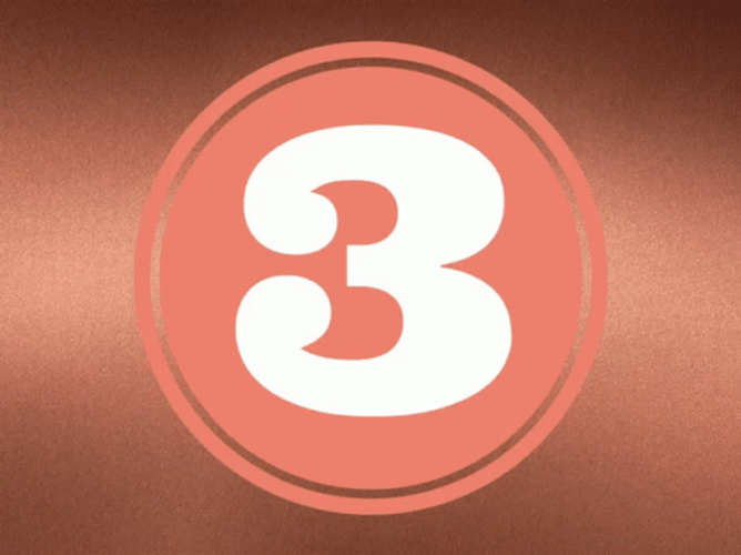 Flashing Number 3 Surprise Funny Face GIF