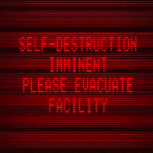 Flashing Self Destruct Alert Message GIF