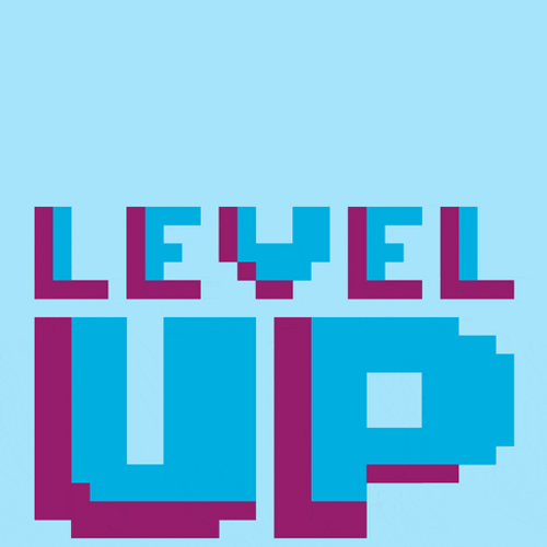 Flashing Sky Blue Level Up Pixel Art GIF