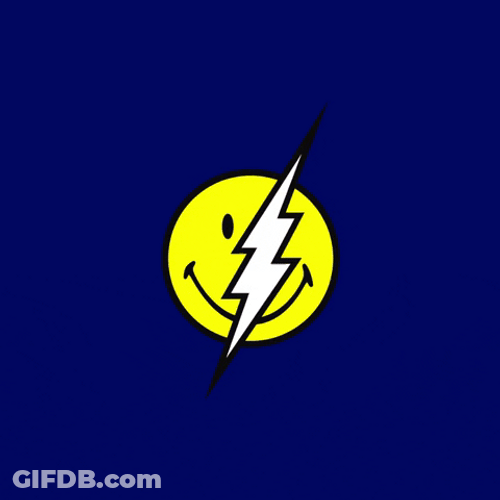 Flashing Yellow Lightning Smiley GIF