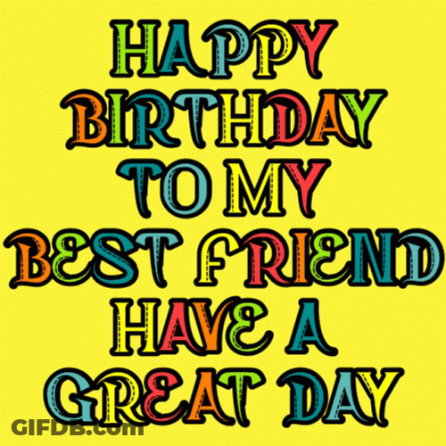 Flashy Animated Text Happy Birthday Bestie GIF