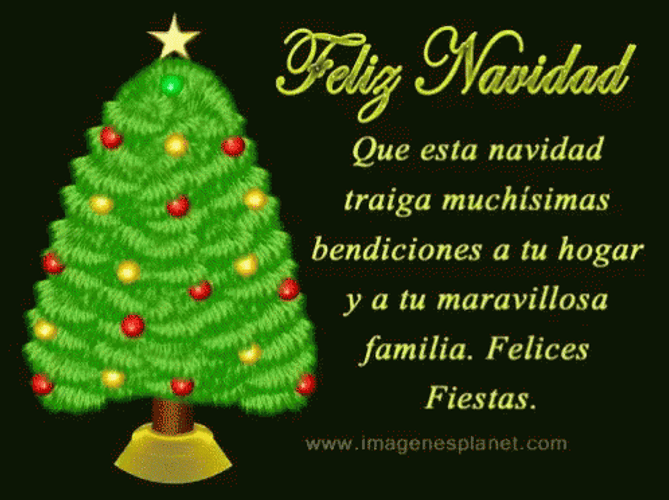 Flashy Feliz Navidad Tree GIF
