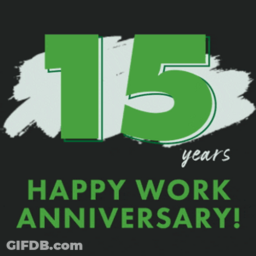Flashy Happy Work Anniversary 15 Years GIF