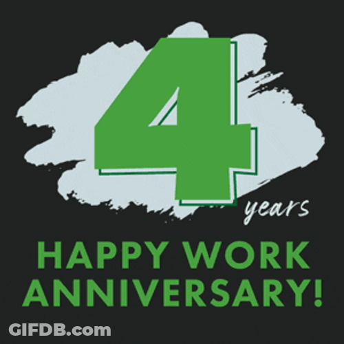 Flashy Happy Work Anniversary 4 Years GIF