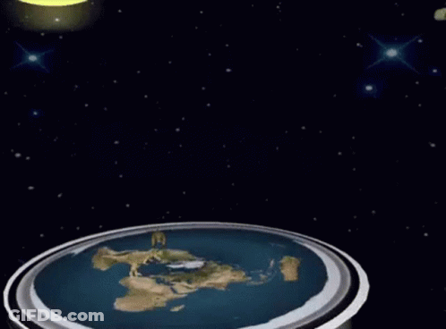 Flat Earth In Space With Sun And Stars GIF