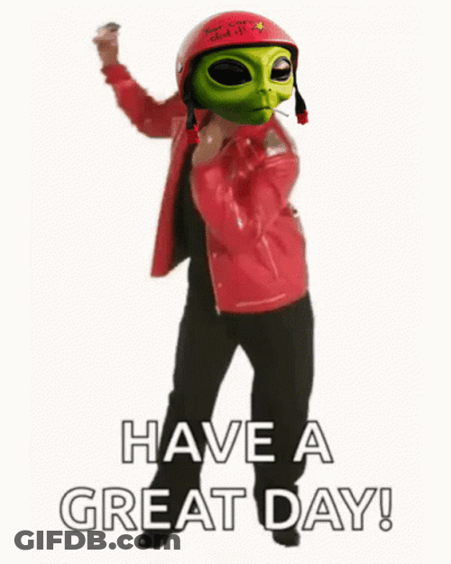 Flat Mars Alien Dancing Greet Day GIF