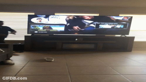 Flat Screen TV On Stand GIF