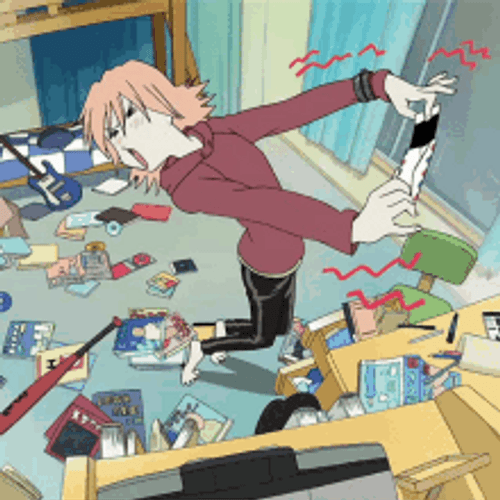 Flcl Naota Room Haruko Haruhara Funny Reaction GIF