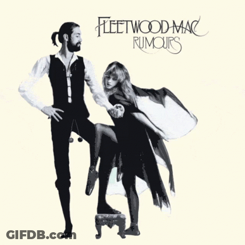 Fleetwood Mac Rumours Album Cover With A Man And A Woman On It GIF