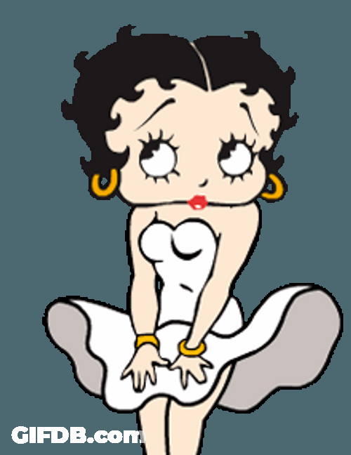 Fleischer Studios Betty Boop White Mini Skirt GIF