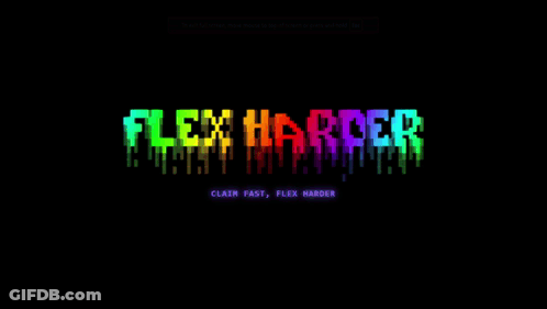 Flex Harder In Rainbow Colors On Black GIF