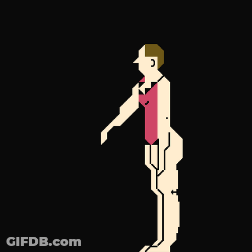 Flexible Animated Man Do One Leg Standing GIF
