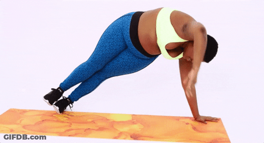 Flexible Curvy Woman Do Balancing GIF