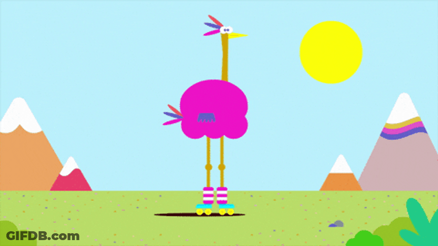 Flexible Ostrich Flexing Its Split Dance GIF