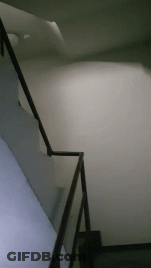 Flickering Backrooms Spiral Stairwell GIF