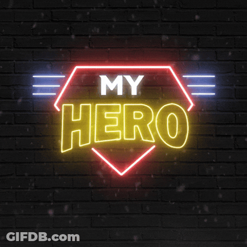 Flickering My Hero Neon Sign GIF