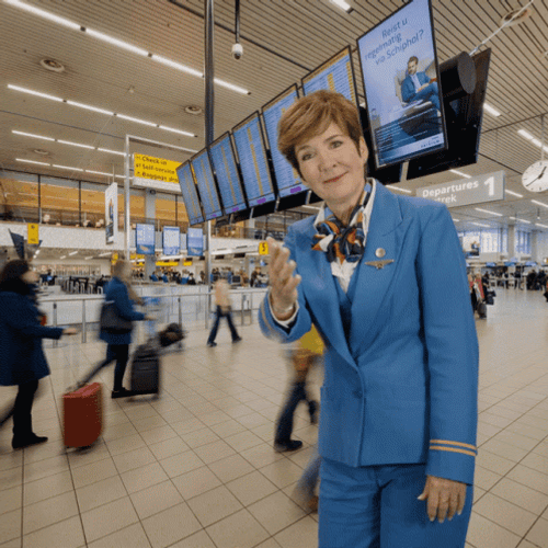 Flight Attendant At The Airport Welcome Greeting GIF