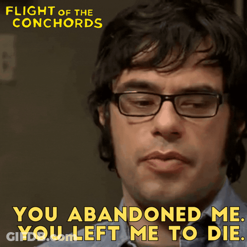 Flight Of The Concords Poster With Man Wearing Glasses GIF