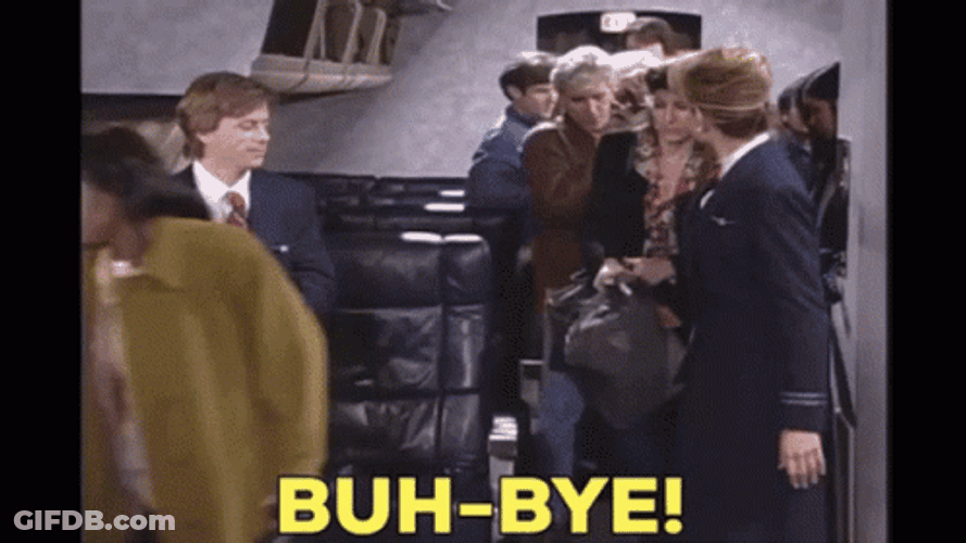 Flight Stewardess Saying Buh Bye GIF