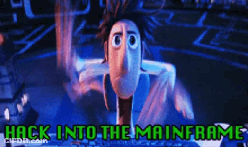 Flint Lockwood Frantic Hacking GIF