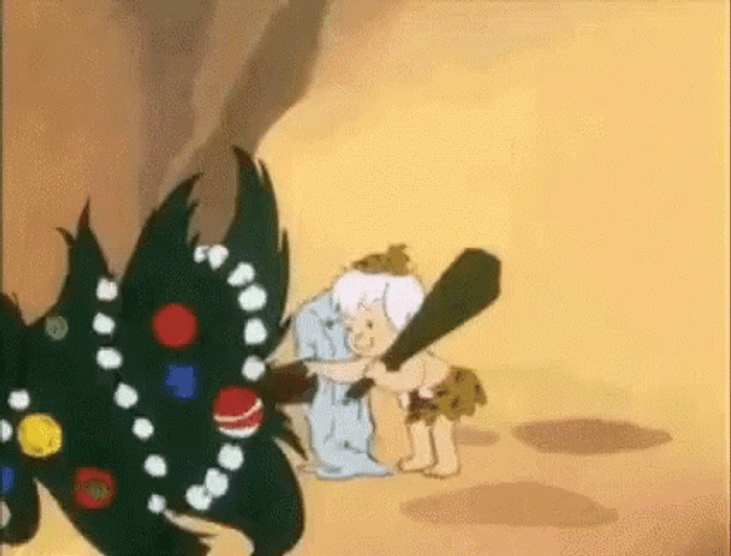 Flintstone Bamm-Bamm Rubble Christmas Tree GIF