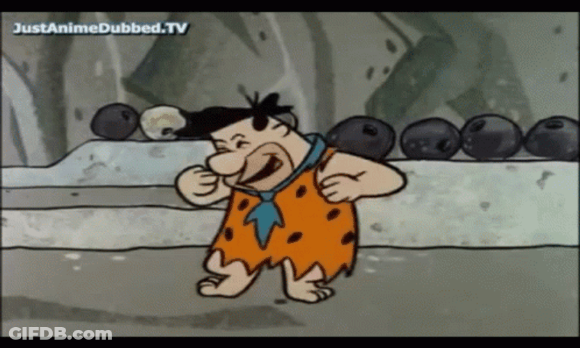 Flintstone Car Playing Bowling GIF
