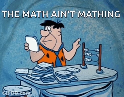 Flintstone Cartoon Saying Math Ain't Mathing GIF