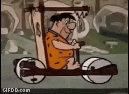 Flintstone Driving Car GIF
