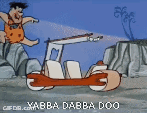 Flintstone Driving Car Yabba Dabba Doo GIF