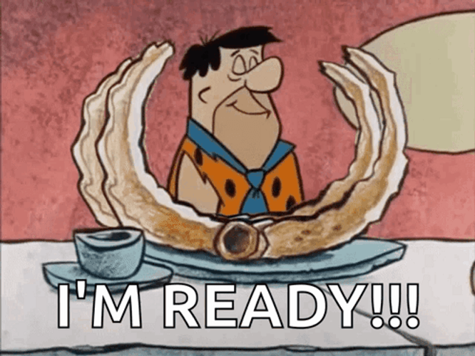 Flintstone Fred Cartoon Im Ready GIF