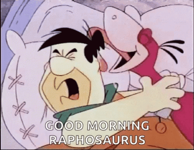 Flintstone Fred Good Morning Raphosaurus GIF