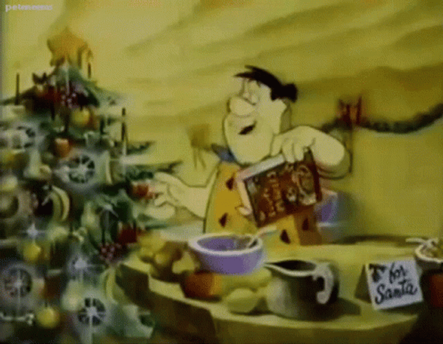 Flintstone Fred Preparing Breakfast Cartoon GIF