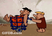 Flintstone Holding Large Object GIF