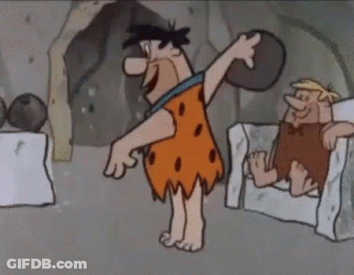 Flintstone Holding Large Rock GIF