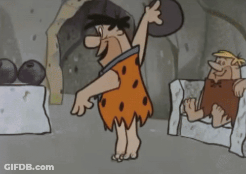Flintstone Holding Large Rock GIF